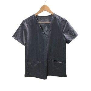 Figs Gray Scrub Top Small Women's Size Technical Collection Short Sleeve